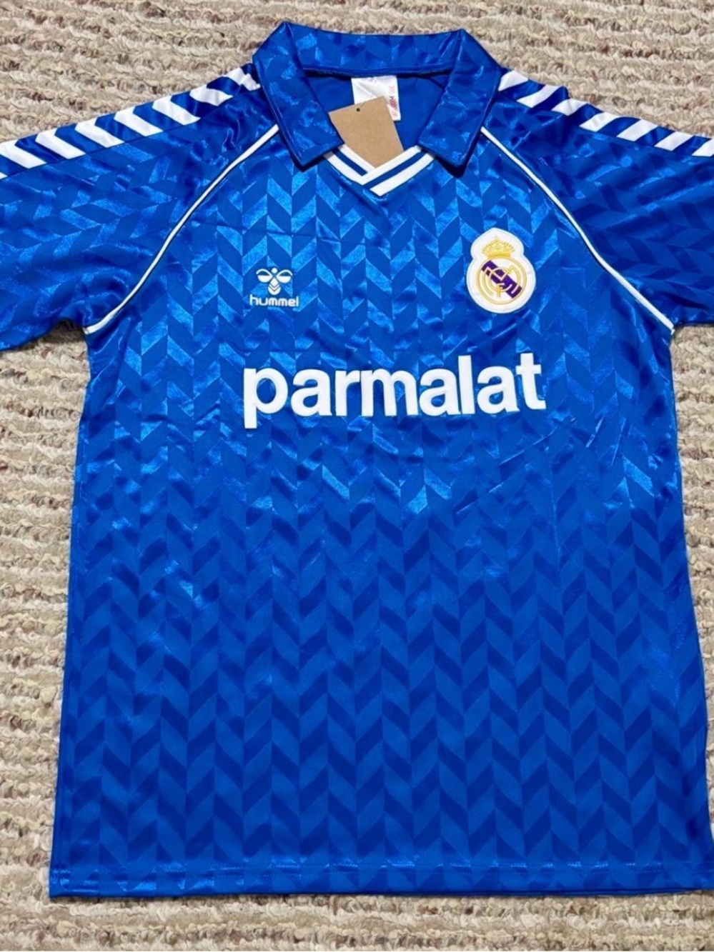 Hummel Blue Real Madrid Parmalat Replica Jersey